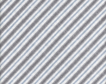Bias Stripe Fabric, Blue and White Diagonal Stripe Lake Retreat by PDR for Wilmington Prints Fabrics Quilting Cotton Fabric, 59039-194