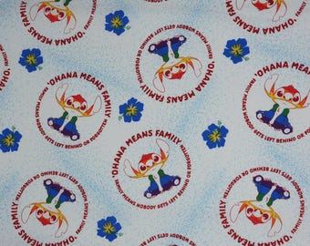 Lilo and Stitch Rainbow Fabric, Disney Pride Stitch Ohana Means Family Licensed Disney Cotton Fabric, Disney Pride Fabric