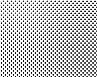 Polka Dot Fabric, Black Polka Dots on White by Benartex Contempo Quilting Cotton Fabric, 16016B-91