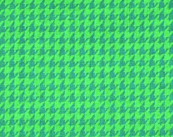 Tonal Green Houndstooth St Patrick's Day Novelty Cotton Fabric, St Patrick's Day Houndstooth Fabric, Green Houndstooth ScreenPrint