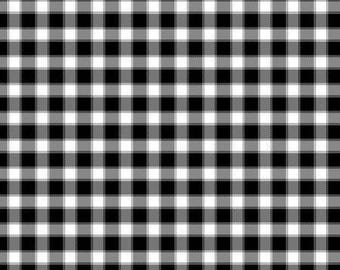 Buffalo Check Fabric, Black and White 1/2" Buffalo Check Plaid by Timeless Treasures Quilting Cotton Fabric, Farmhouse Gingham, CD2929-BLACK