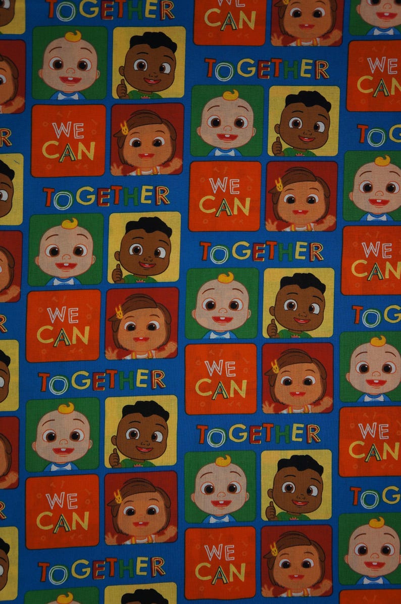 Cocomelon Fabric, Together Block Kids Licensed by David Textiles, Inc Novelty Cotton Fabric, JJ Fabric, Cody and Nina Cocomelon, imagem 4