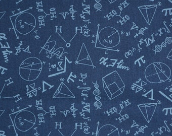 Science Equations Fabric, Atomic Collection by Dear Stella Quilting Cotton Fabric, Chemistry Equations, STEM, STELLA-SRR1921