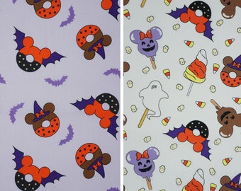 Disney Treats Fabric, Disney Donut Fabric, Halloween Treats Disney Licensed by Springs Creative Novelty Cotton Fabric, Disney World Treats