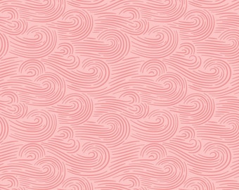 Pink Blender Fabric, Spring Breeze on Pink from the Naturally Wild Collection Ann Gardner for Cloud9 Organic Quilting Cotton Fabric 227903