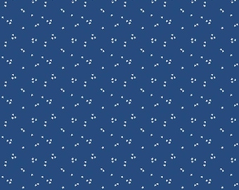 Blue Star Blender Fabric, White Stars on Hero Blue It Takes a Village by Jennifer Long Riley Blake  Quilting Cotton Fabric C15466-HEROBLUE