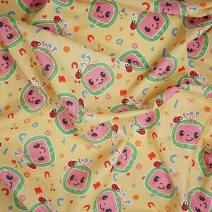 Cocomelon Fabric, Watermelon Tossed Cute TV Licensed by David Textiles Novelty Cotton Fabric, JJ Fabric, Cocomelon Watermelon image 6