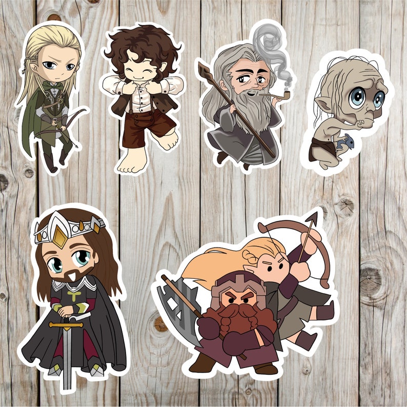 The LOTR Character Collection of Stickers Lord of the Rings Etsy