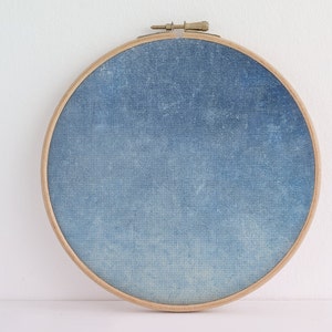 Baby it’s Cold Outside (16x11”),  soft  Blues cross stitch fabric. 14, 16 & 18 count Aida available