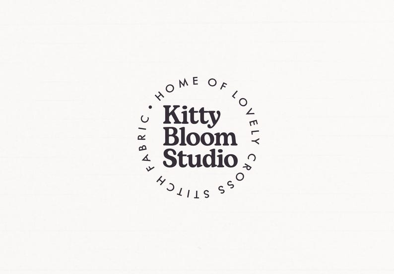 a logo for a fabric studio called Kitty Bloom Studio.
