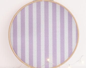 Purple Candy Stripe Aida, Cross Stitch fabric, Repeat Pattern Needlework Canvas, 14ct 16ct 18ct 22ct 25ct