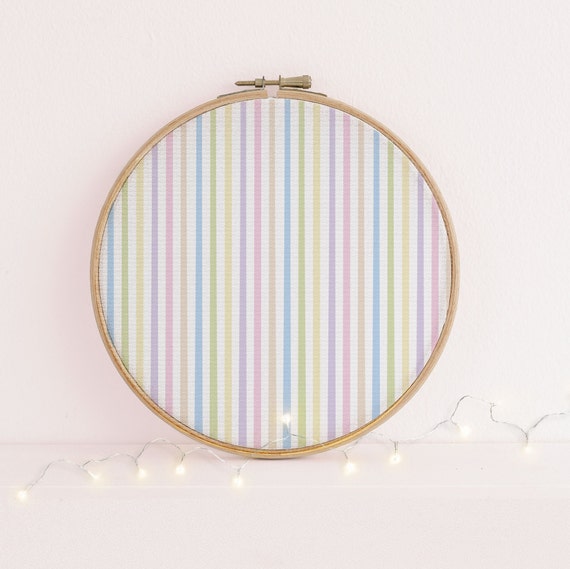 Candy Stripes Pastel printed cross stitch fabric 16x11" - 14, 16 & 18 count Aida  fabric -  multi coloured pastel repeat pattern.