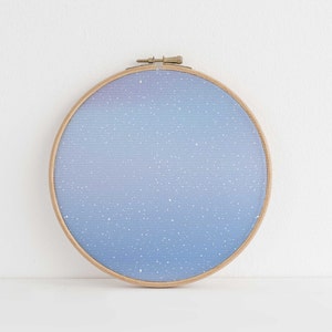 Christmas Eve , (16x11”),  Pastel Blues and Lavenders  cross stitch Aida fabric. 14, 16 & 18 count Aida available