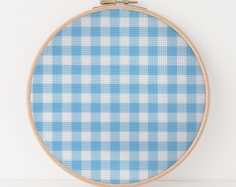 Blue Gingham Aida Fabric, Country Kitchen Cross Stitch Cloth, Patterned Needlework Canvas, 14ct 16ct 18ct 22ct 25ct