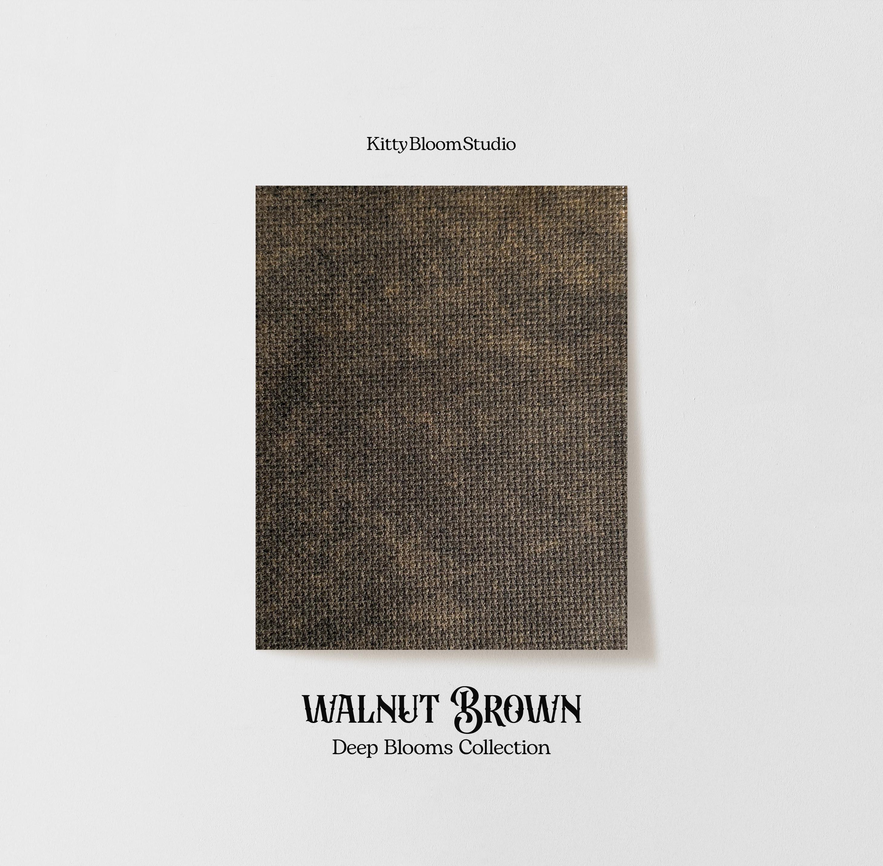 Walnut Brown Aida Fabric. Deep Blooms Garden Theme Cross Stitch Fabric. Rich  shades of brown  Dyed Effect Aida, 14/16/18 Count