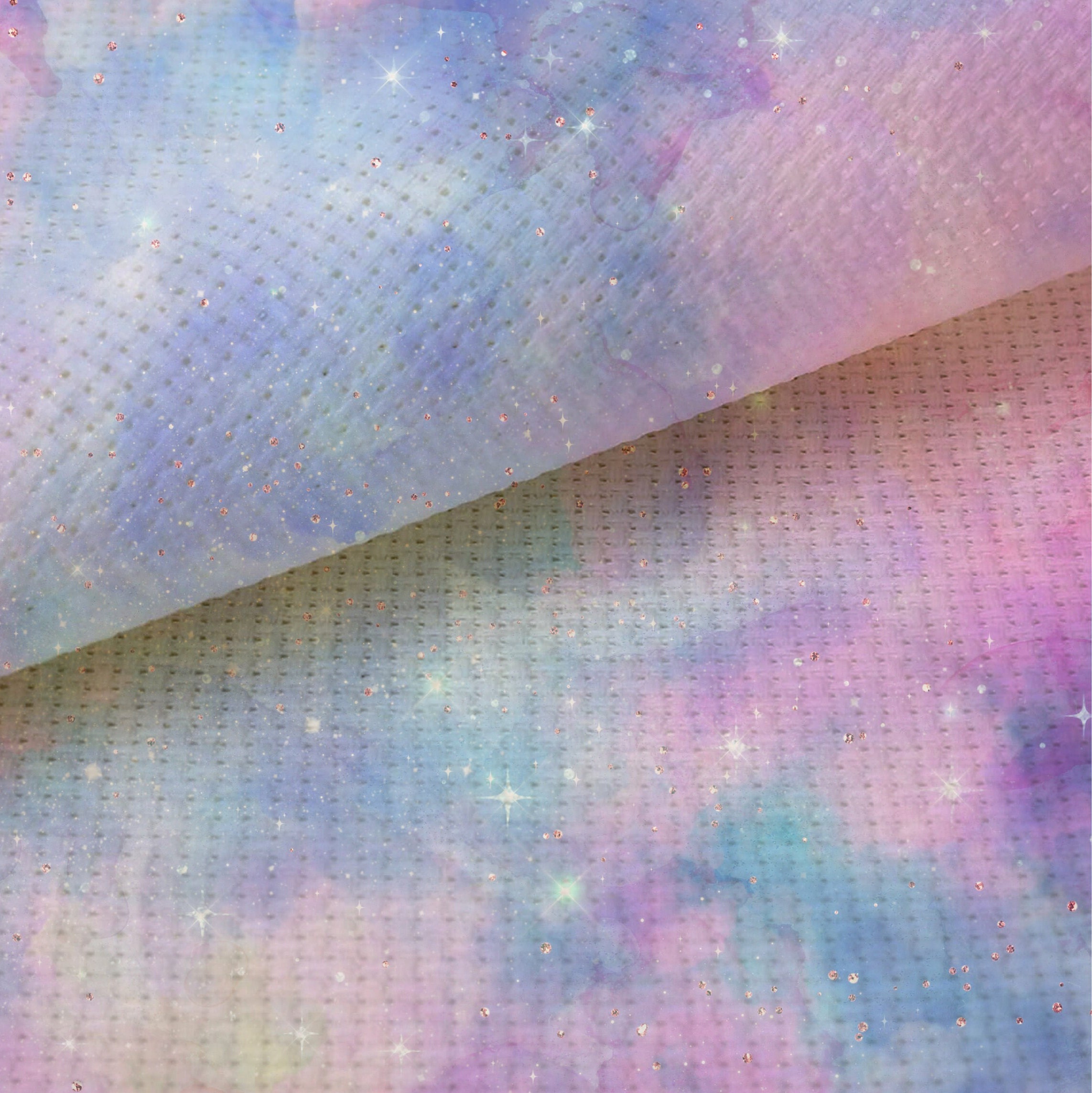 Pink Agate Odyssey (16" X11”) Galaxy Cross Stitch Fabric, Space Pattern ...