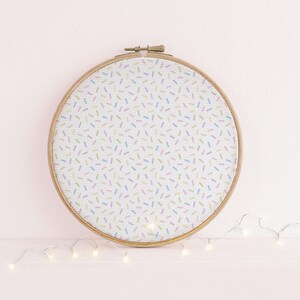 Candy Sprinkles printed cross stitch fabric  Aida  Embroidery fabric -  multi coloured pastel sprinkle repeat pattern. 14ct 16ct 18ct