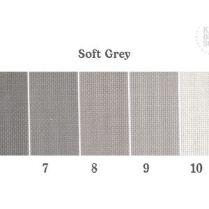 Soft Grey Aida. available in 5 pretty shades of Grey. Beautiful Cross Stitch Fabric, Flat colour, 14/16/18 Count
