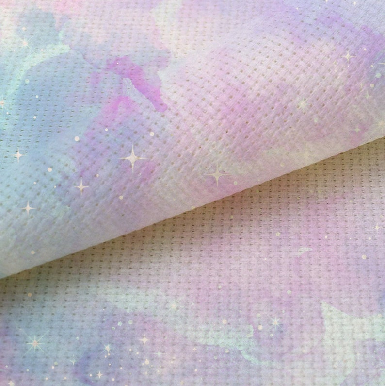 Moonstone Fairy Dust 16 x11 Enchanted Fantasy Fabric, Mystical Pattern Print, Magic Sky, Dyed Effect Aida, 14/16/18 Count image 2