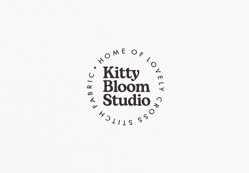 a logo for a fabric studio called Kitty Bloom Studio.