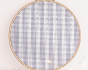 Grey  Candy Stripe Aida Fabric, Cross Stitch Cloth, Repeat Pattern Needlework Canvas, 14ct 16ct 18ct 22ct 25ct