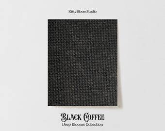 Black Coffee Aida Fabric. Deep Blooms Garden Theme Cross Stitch Fabric. Abstract shades of dark brown  Dyed Effect Aida, 14/16/18 Count