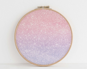 Enchanted Unicorn (16x11”) Fairy dreams sparkle sky cross-stitch-fabric 14 count Aida