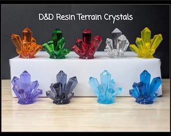 Dnd Resin Terrain Crystal Clusters Colorful | Clear D&d Mini Crystal | Fantasy Roleplaying | Tabletop Dungeons and dragons Pathfinder