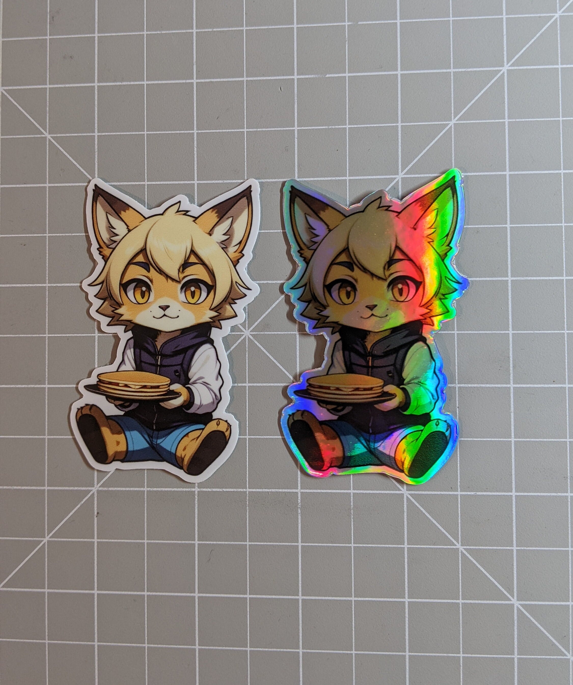 Pancake Catboy Die Cut Sticker | Holographic | Anime Catboy Sticker ...