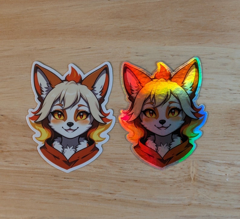 Furry Paper Sticker Fiery Furry Fox Girl Sticker | Die Cut Sticker | Furry Sticker | Cute ...