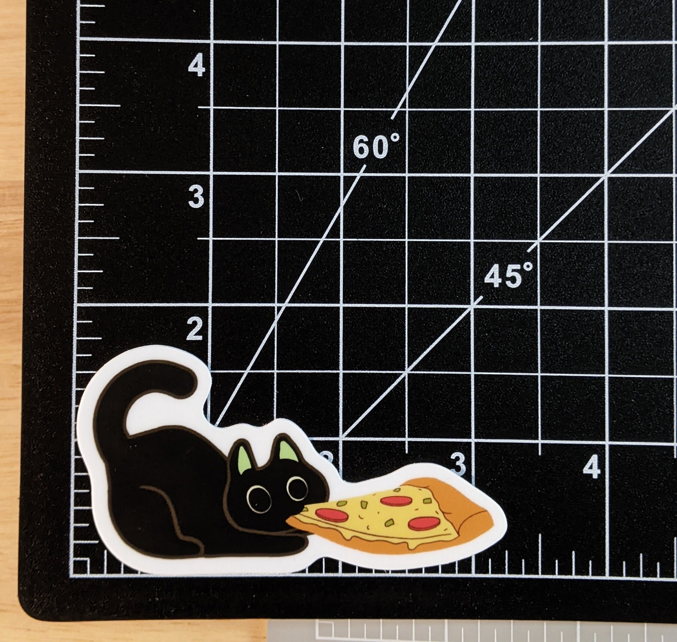 Adorable Pizza Cat Thief Sticker | Pepperoni Cheese Pizza Slice | Cute ...
