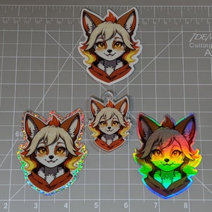 Fiery Furry Fox girl Sticker | Die Cut Sticker | Furry Sticker | Cute Fox Stickers | Furry Art | Hydroflask sticker | fire fox sticker