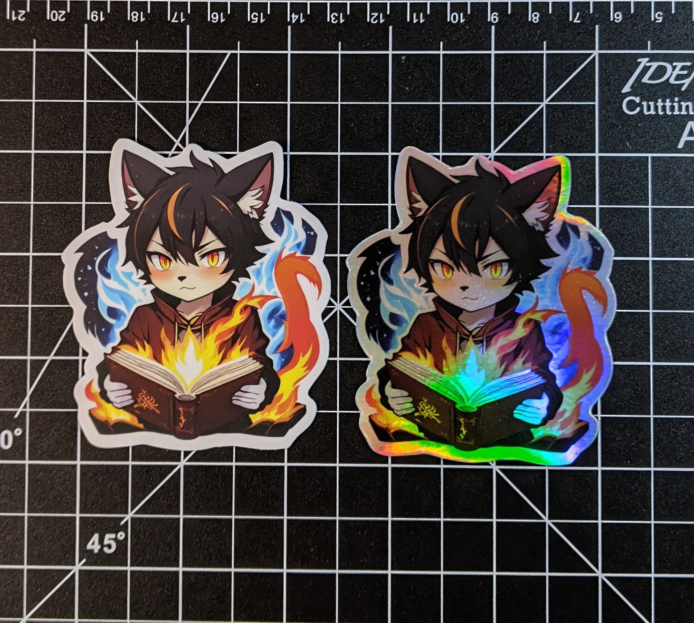 Catboy Mage Fantasy Sticker | Die Cut / Holographic | Anime Sticker ...