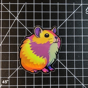 Colorful Adorable Hamster Sticker | Holographic Sticker | House pet sticker | Cute Hamster | Animal stickers | Hydroflask sticker