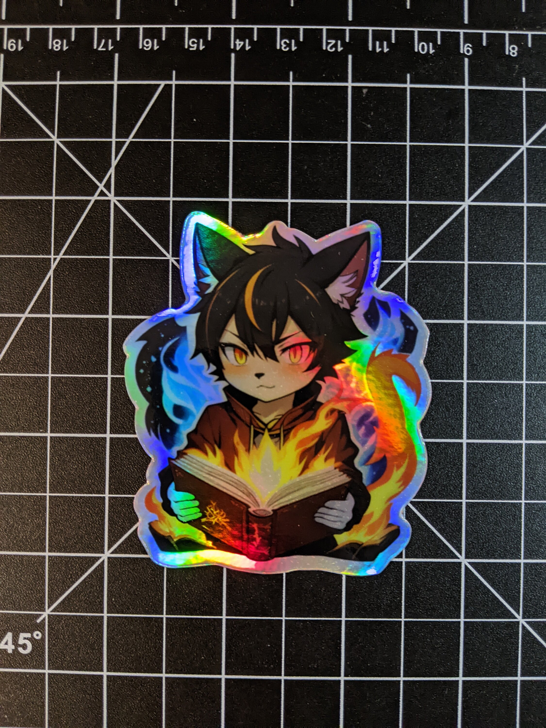 Catboy Mage Fantasy Sticker | Die Cut / Holographic | Anime Sticker ...