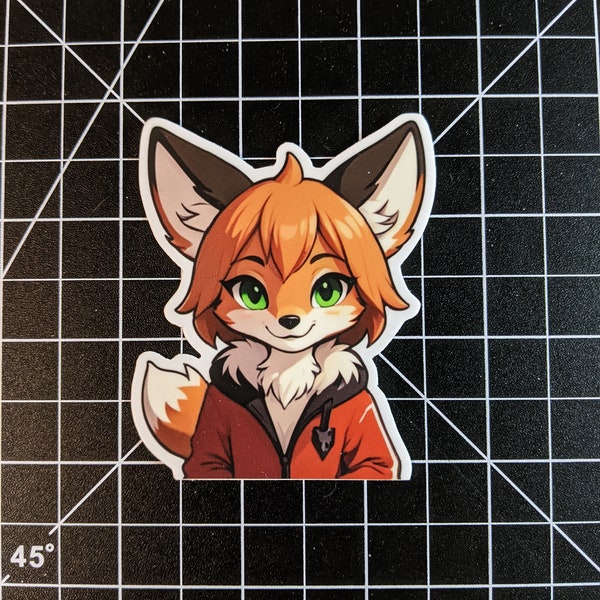 Furry Fox Girl Sticker | Die Cut Sticker | Furry Sticker | Cute Fox Stickers | Furry Art | Hydroflask sticker | Laptop sticker
