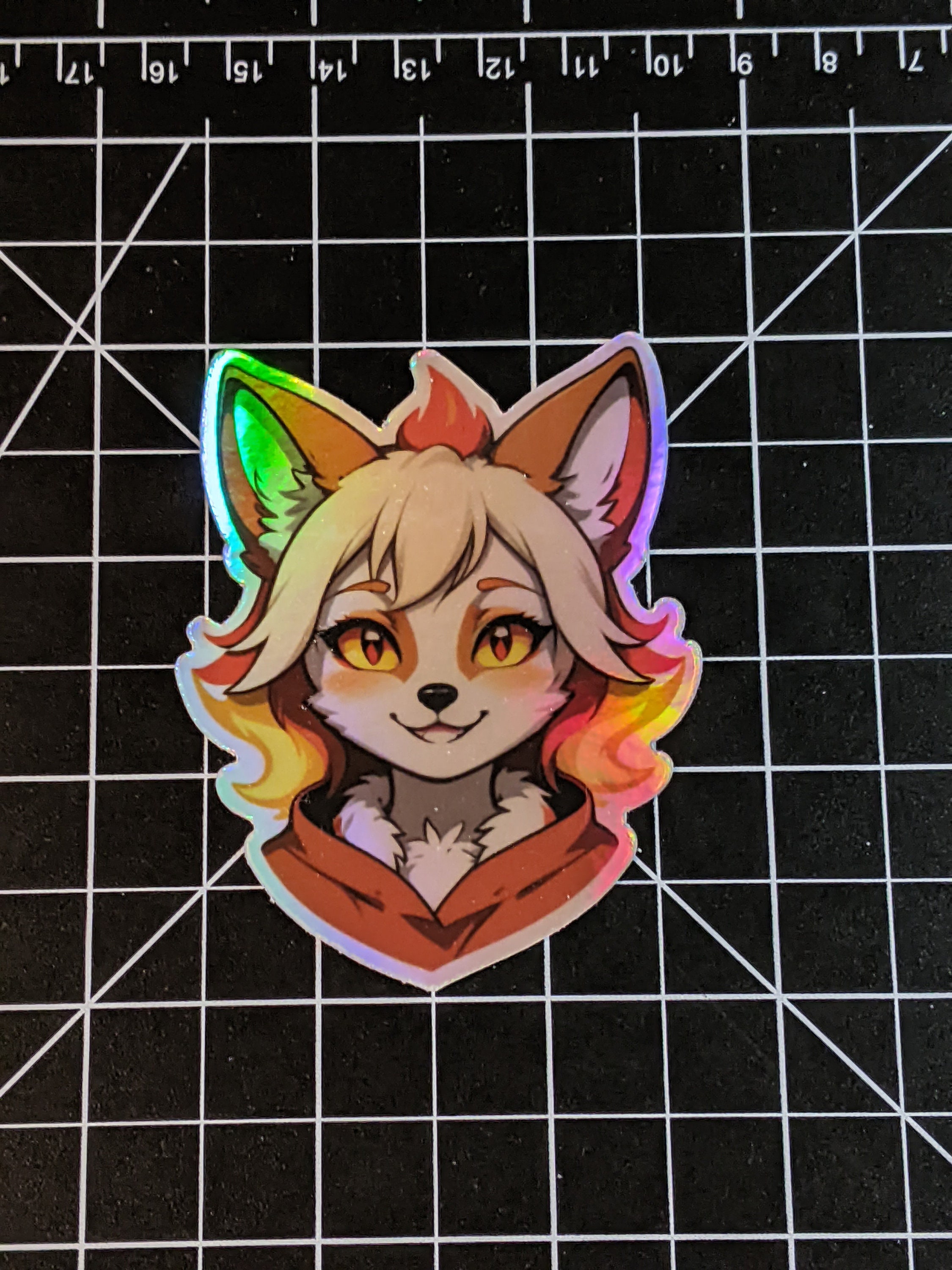 Furry Paper Sticker Fiery Furry Fox Girl Sticker | Die Cut Sticker | Furry Sticker | Cute ...