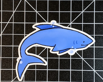 StormShark - Cute Shark, Ocean Theme perfect for water bottles! | Cute shark stickers | Ocean Stickers |