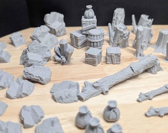 D&D General terrain scatter Accessories Bundle | Rocks, stumps | Tabletop Board Game and DND Accessories Bundle for Dungeons and Dragons D20