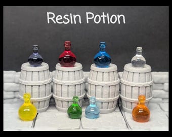 D&D Resin Terrain Map Potion Props Accessories | Tabletop RPG Scenery | Health HP Mana MP Status effects