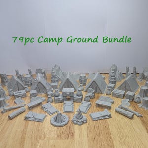 79pc/56pc/37pc/17pc D&D Camping Bundle | Outdoors | Tabletop Board Game and DND Accessories Campaign terrain Bundle Dungeons and Dragons D20 image 1
