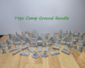 79pc/56pc/37pc/17pc D&D Camping Bundle | Outdoors | Tabletop Board Game and DND Accessories Campaign terrain Bundle Dungeons and Dragons D20