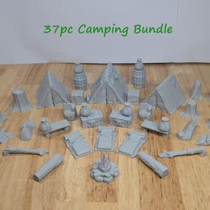 79pc/56pc/37pc/17pc D&D Camping Bundle | Outdoors | Tabletop Board Game and DND Accessories Campaign terrain Bundle Dungeons and Dragons D20 37pc Camping Bundle