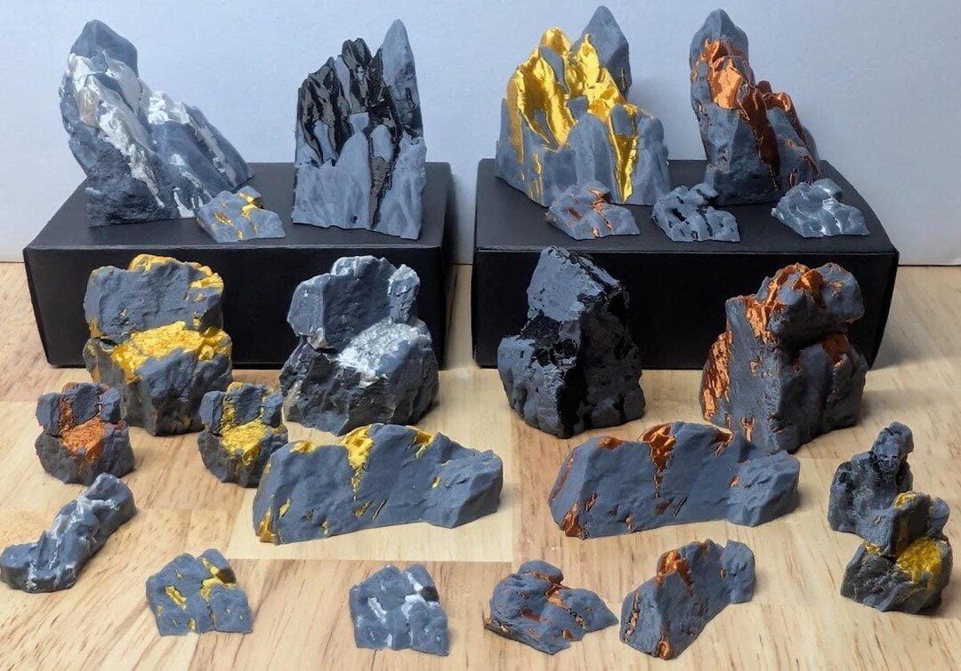 D&D Multi Color Ore Rocks Terrain Scatter Accessories Bundle | Tabletop ...
