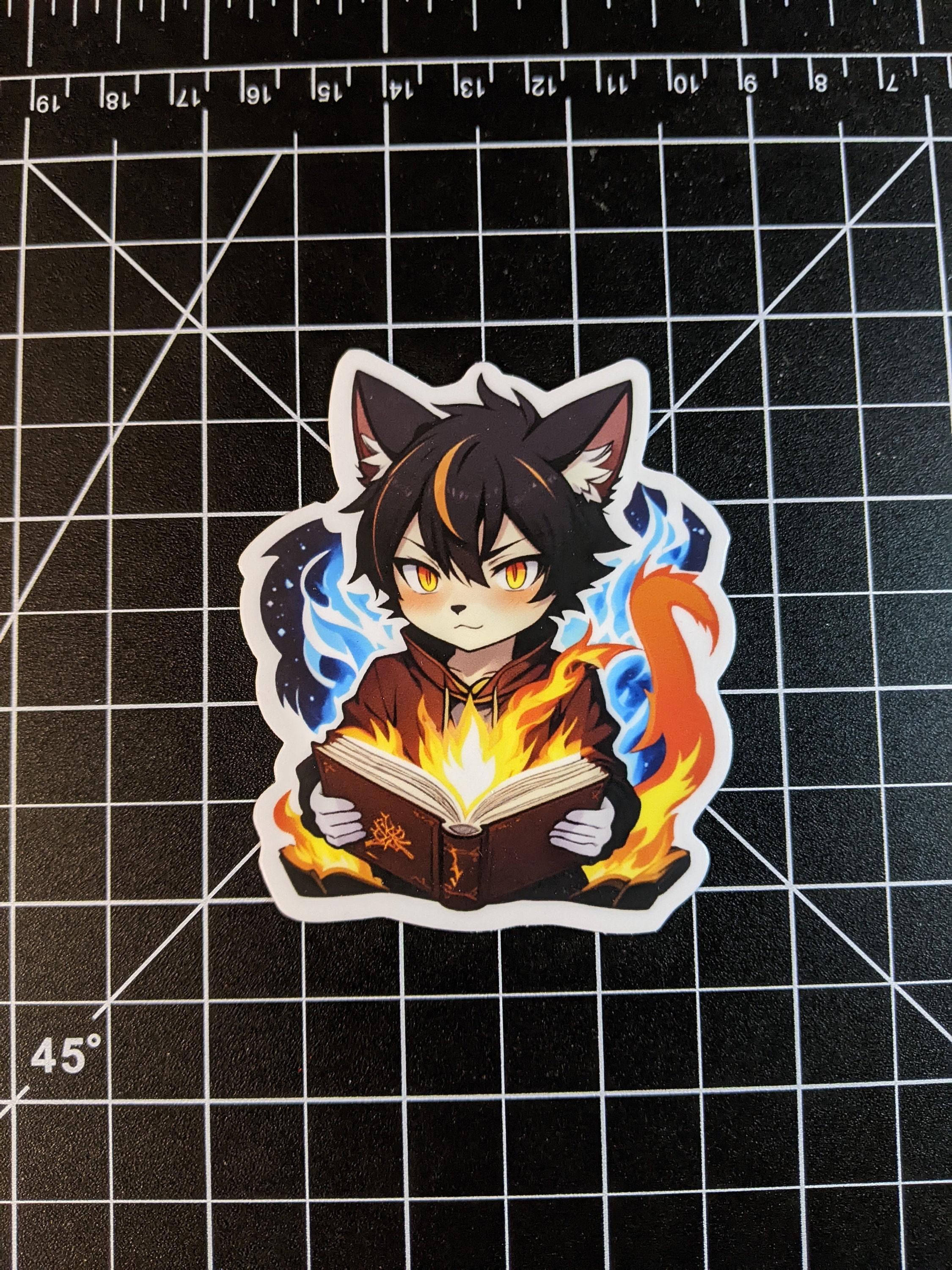 Catboy Mage Fantasy Sticker | Die Cut / Holographic | Anime Sticker ...