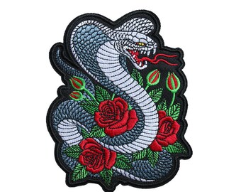 a pair snake patch embroidered patch iron on patches Promotion!