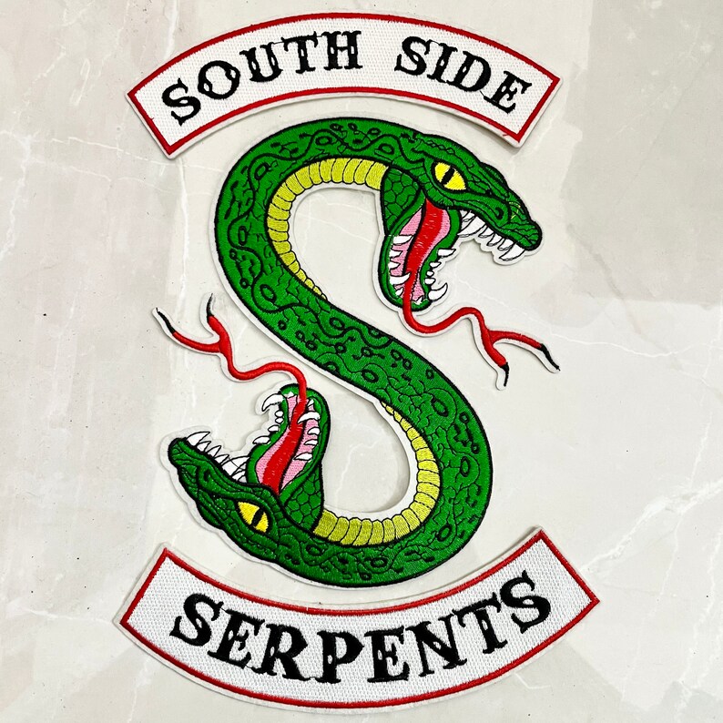 a pair snake patch embroidered patch iron on patches Promotion!