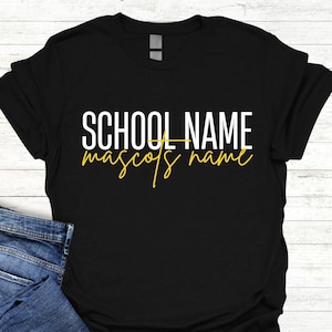 Custom School T-shirt, Custom Text Shirt, School Logo Shirt, Team Mascot Shirt, School Shirts, Custom School Shirt, School Spirit Shirts