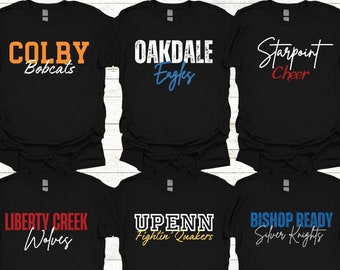 Custom School Shirt, Custom Text Shirt, School Logo Shirt, Team Mascot Shirt, School Tee, Custom School Spirit Tee,Personalized School Tee
