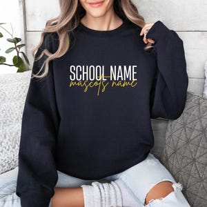 Custom School Sweatshirt, Custom Text Hoodie, School Logo Sweatshirt, Team Mascot Hoodie, Custom School Hoodie, School Spirit Sweatshirts